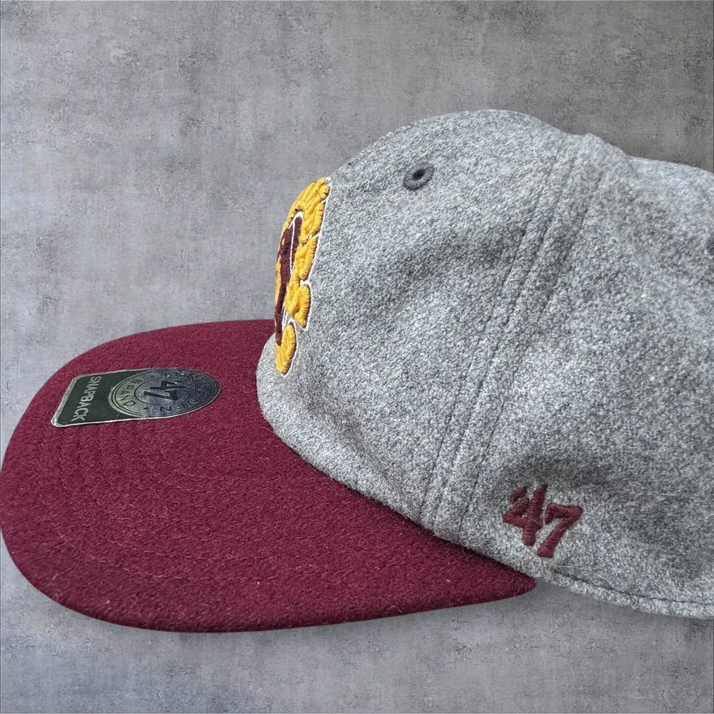 '47 Brand Cleveland Cavaliers Snapback Hat One Size Gray Maroon Wool Blend